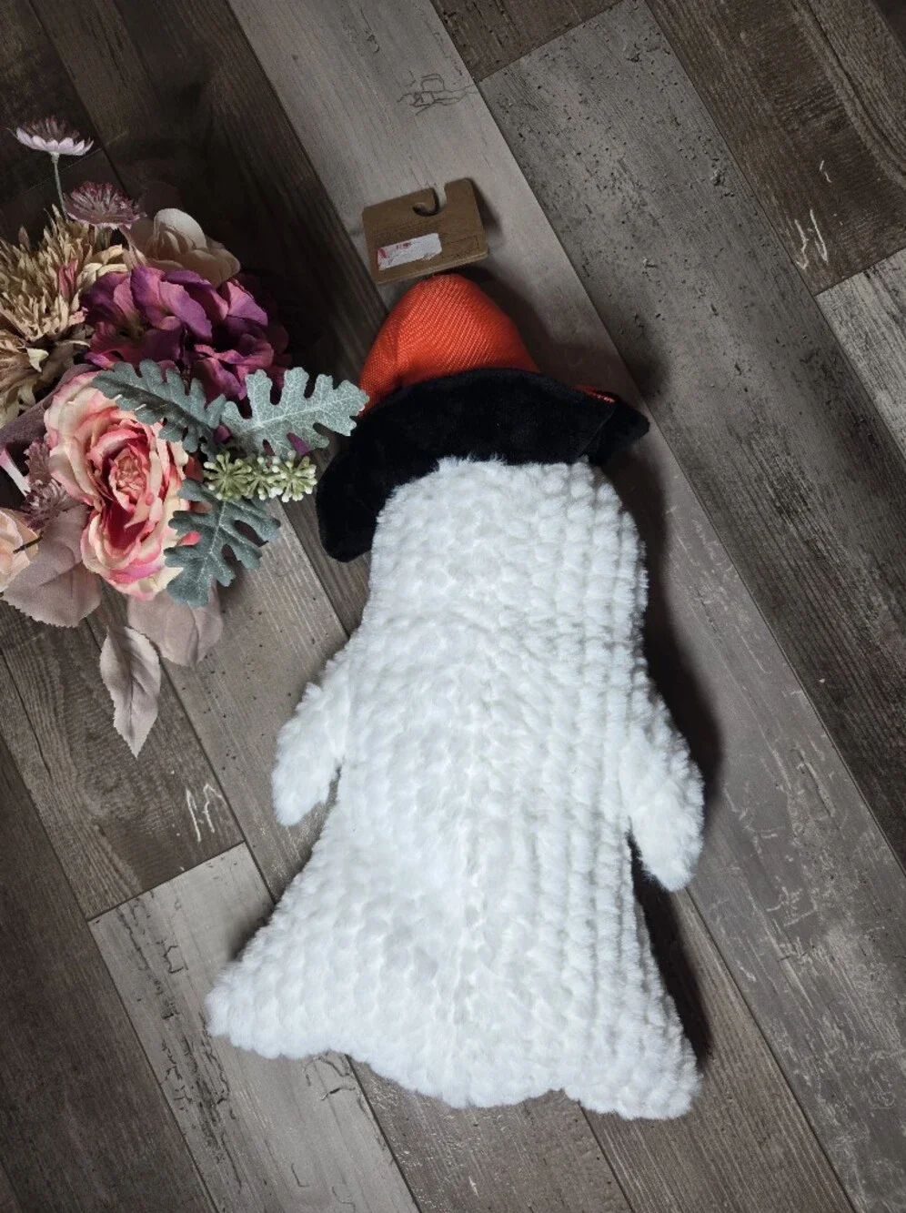 NWT Pally Paws Dog Toy Halloween White Ghost with Hat – Squeaky – Large